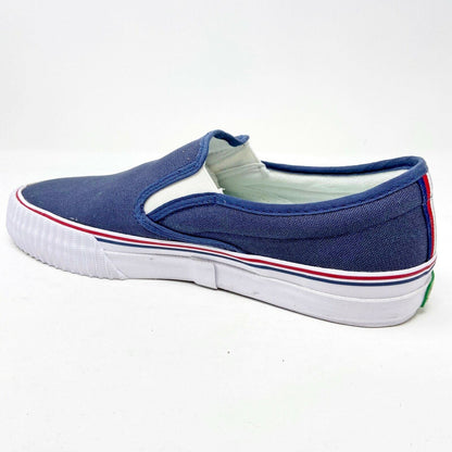 PF Flyer Center Slip On Navy Blue White Womens Shoes Casual Sneakers PM12OS2E