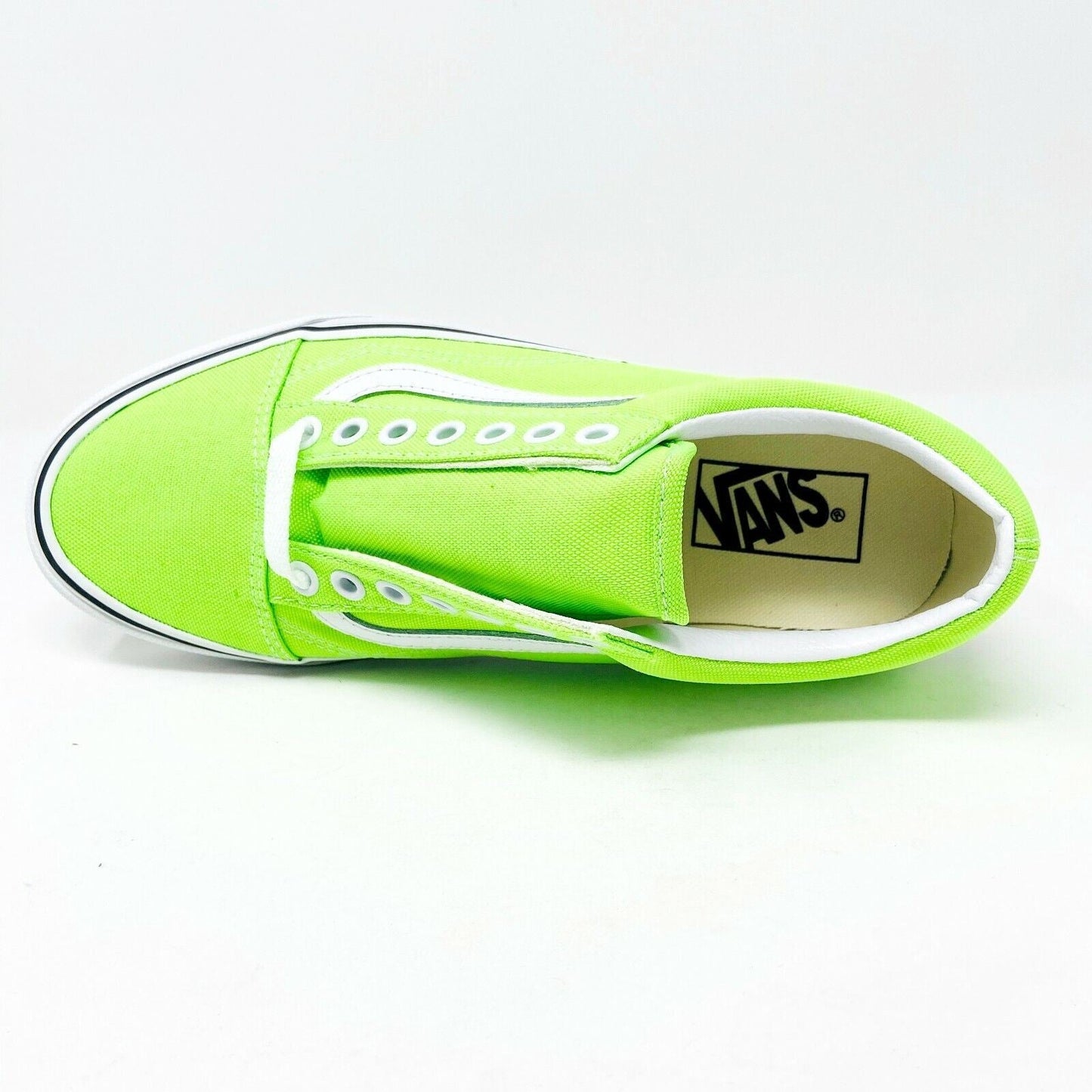 Vans Old Skool (Neon) Gecko Green True White Womens Casual Shoes Sneakers