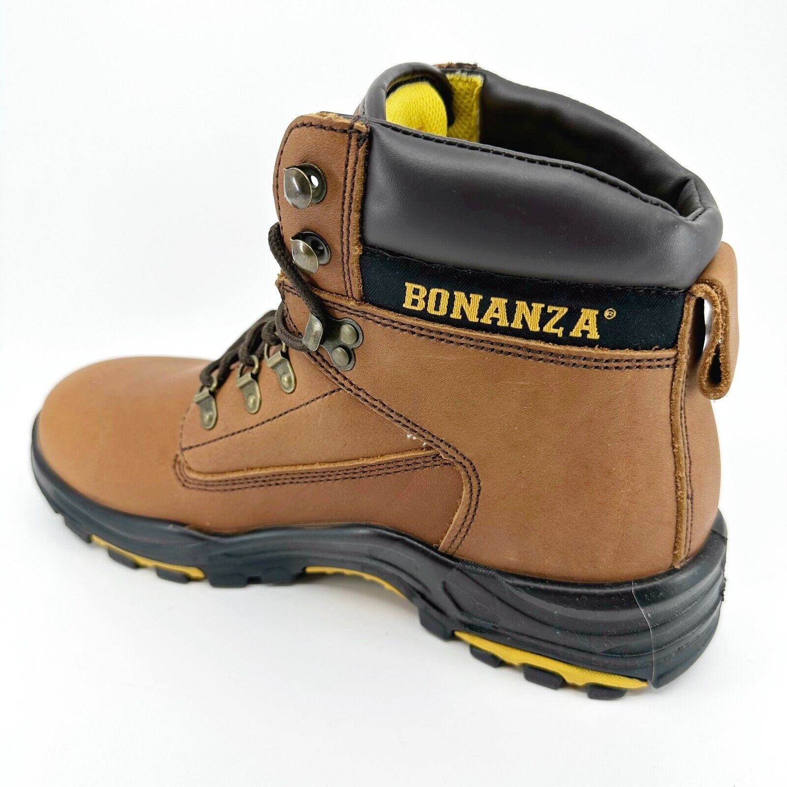 Bonanza Pro 6" PU Injected Leather Brown Black Mens Soft Toe Work Boots BA618