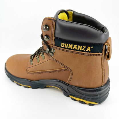 Bonanza Pro 6" PU Injected Leather Brown Black Mens Soft Toe Work Boots BA618
