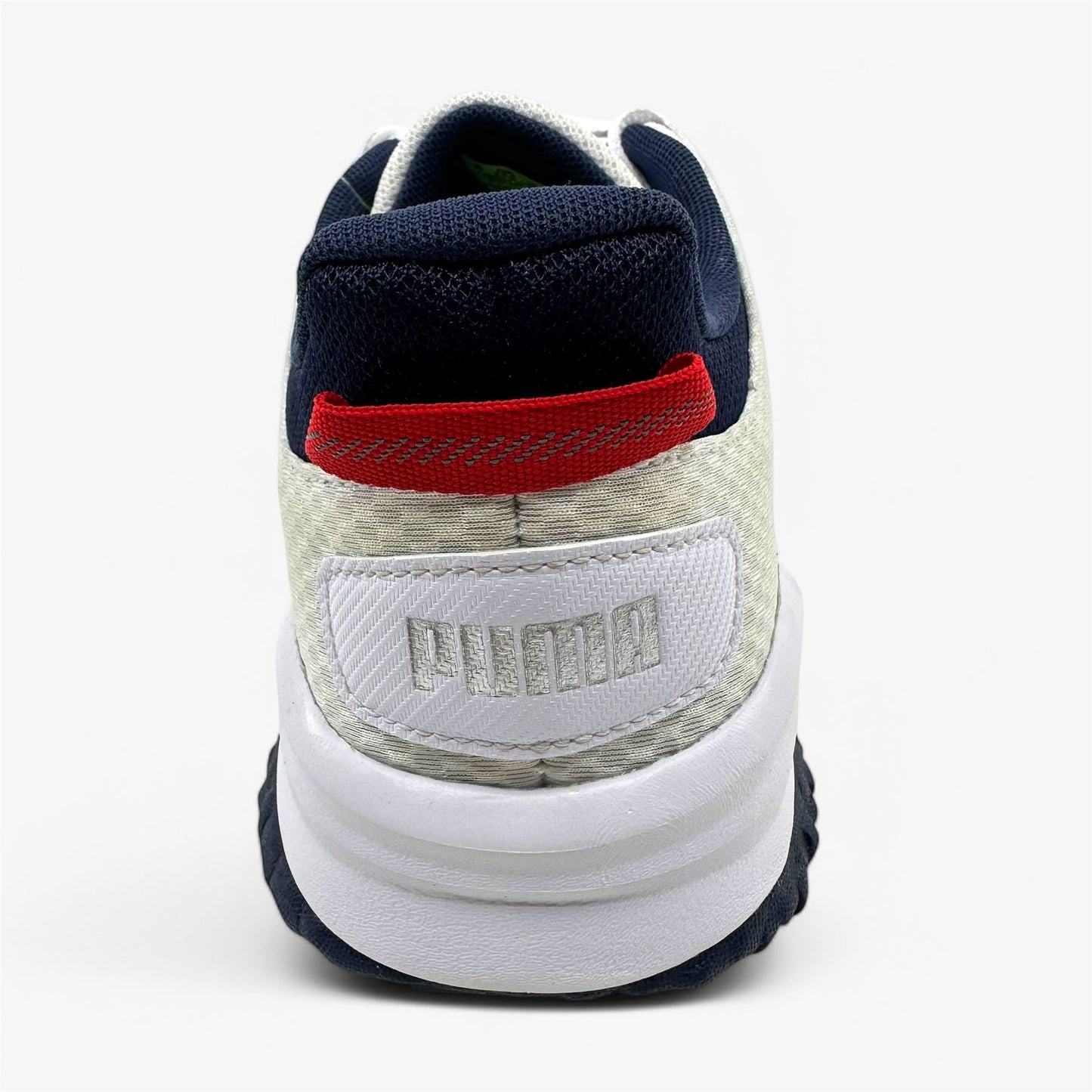 PUMA Fusion Grip White Silver Navy Mens Extra Wide Spikeless Golf Shoes
