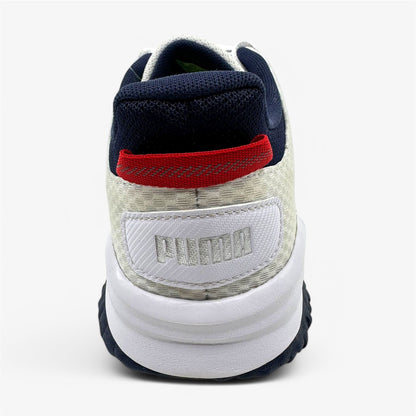 PUMA Fusion Grip White Silver Navy Mens Extra Wide Spikeless Golf Shoes