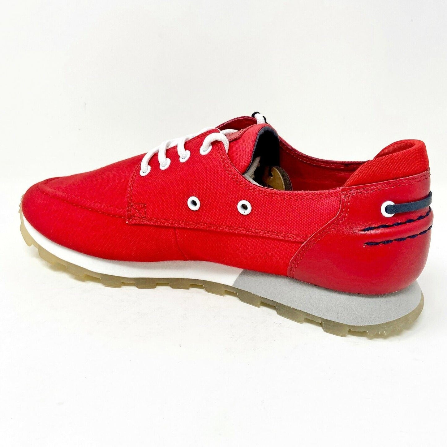 Clae Desmond Ruby Canvas Red White Mens Premium Casual Shoes Sneakers