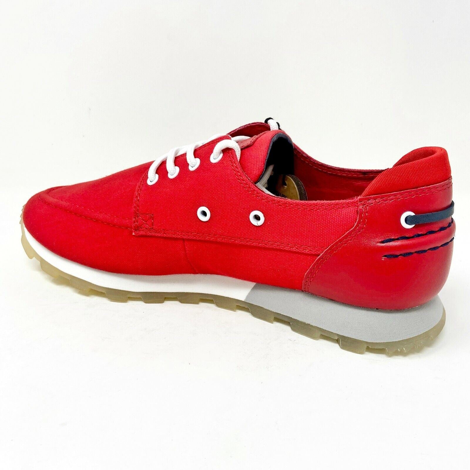 Clae Desmond Ruby Canvas Red White Mens Premium Casual Shoes Sneakers