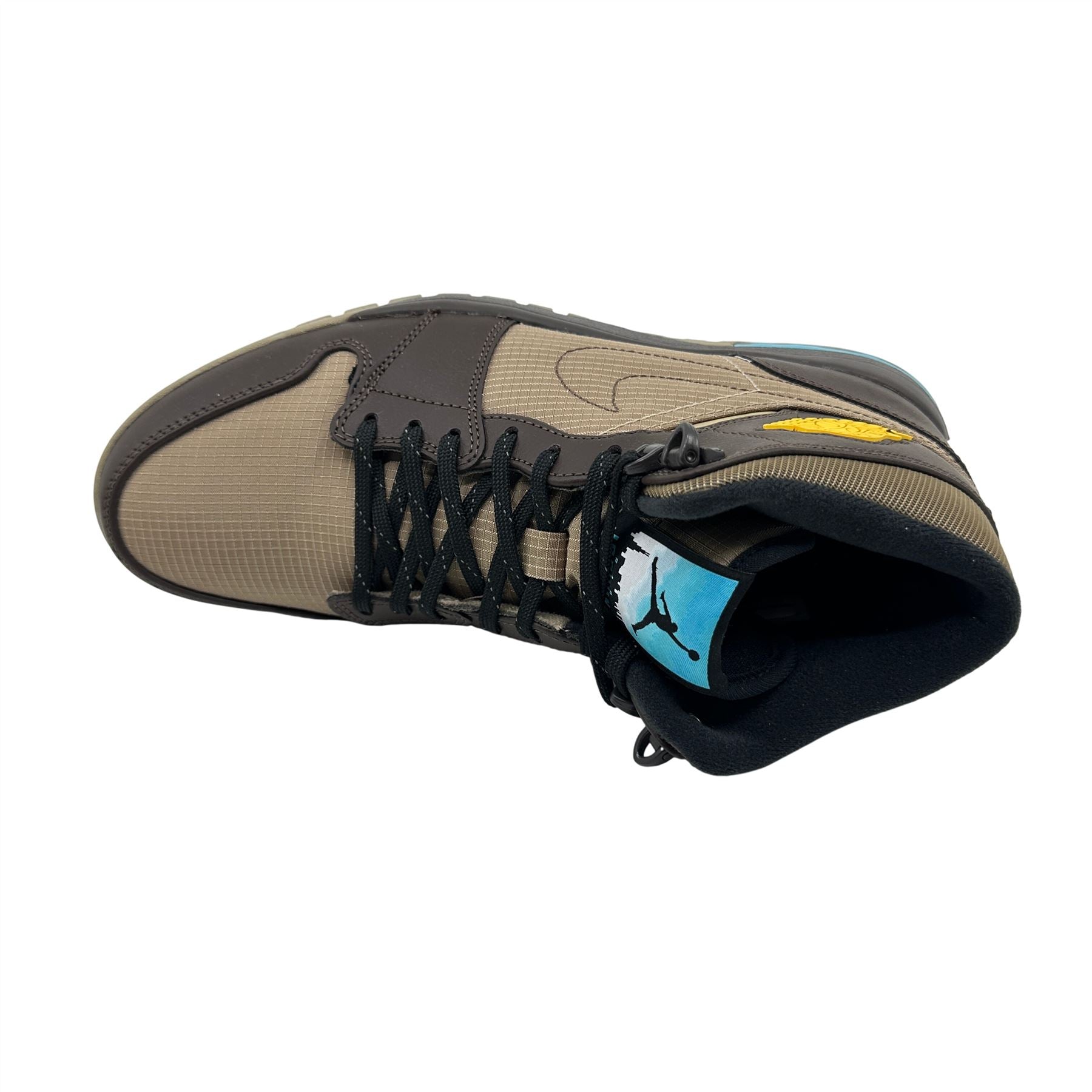 Jordan 1Trek Khaki Maize Brown Mens Athletic Sneaker