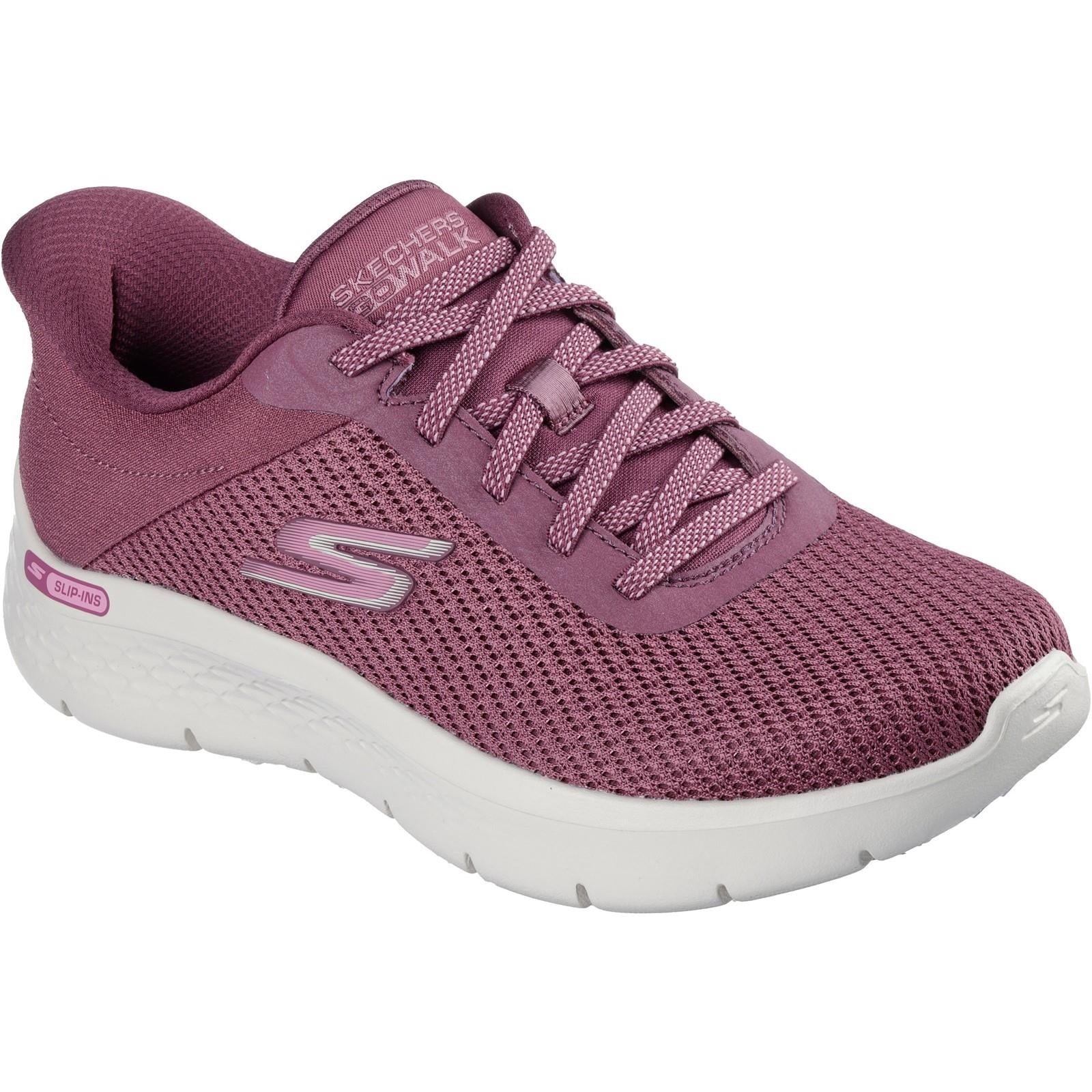 Women's Wide Fit Skechers 125516 Slip-ins Go Walk Flex Carla Trainers