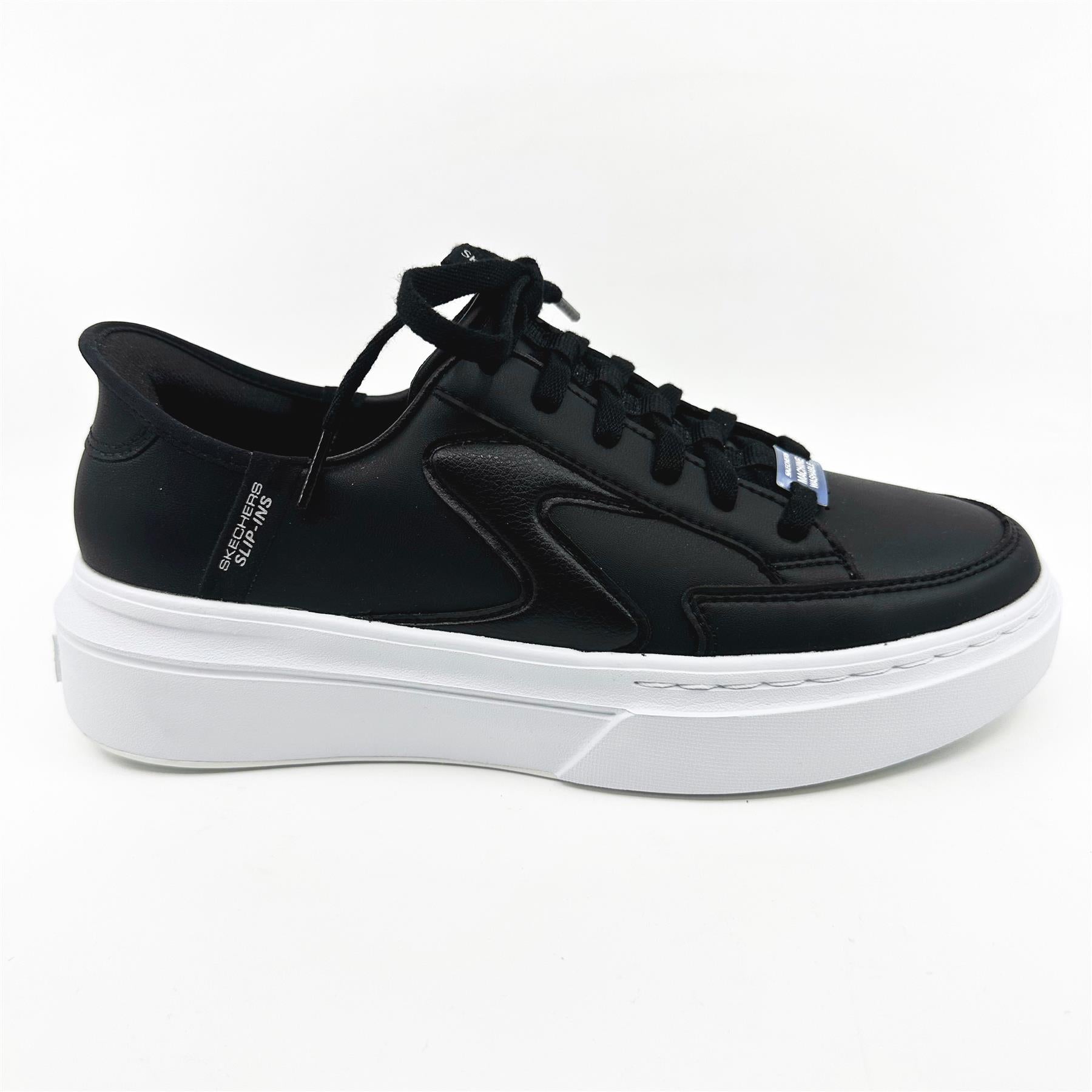 Skechers Cordova Classic New Reign Black White Womens  Slip On Sneakers