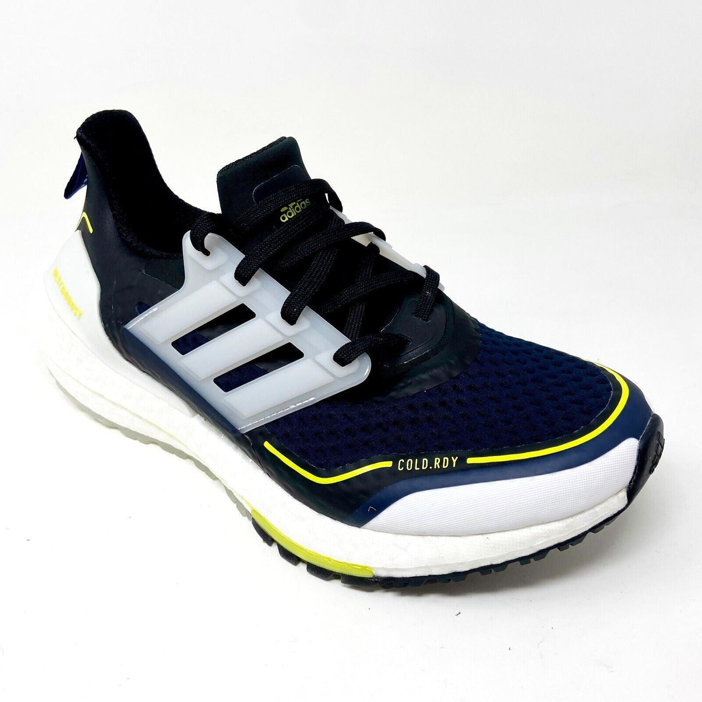 Adidas Ultraboost 21 COLD.RDY Navy Yellow White Mens Running Sneakers S23893