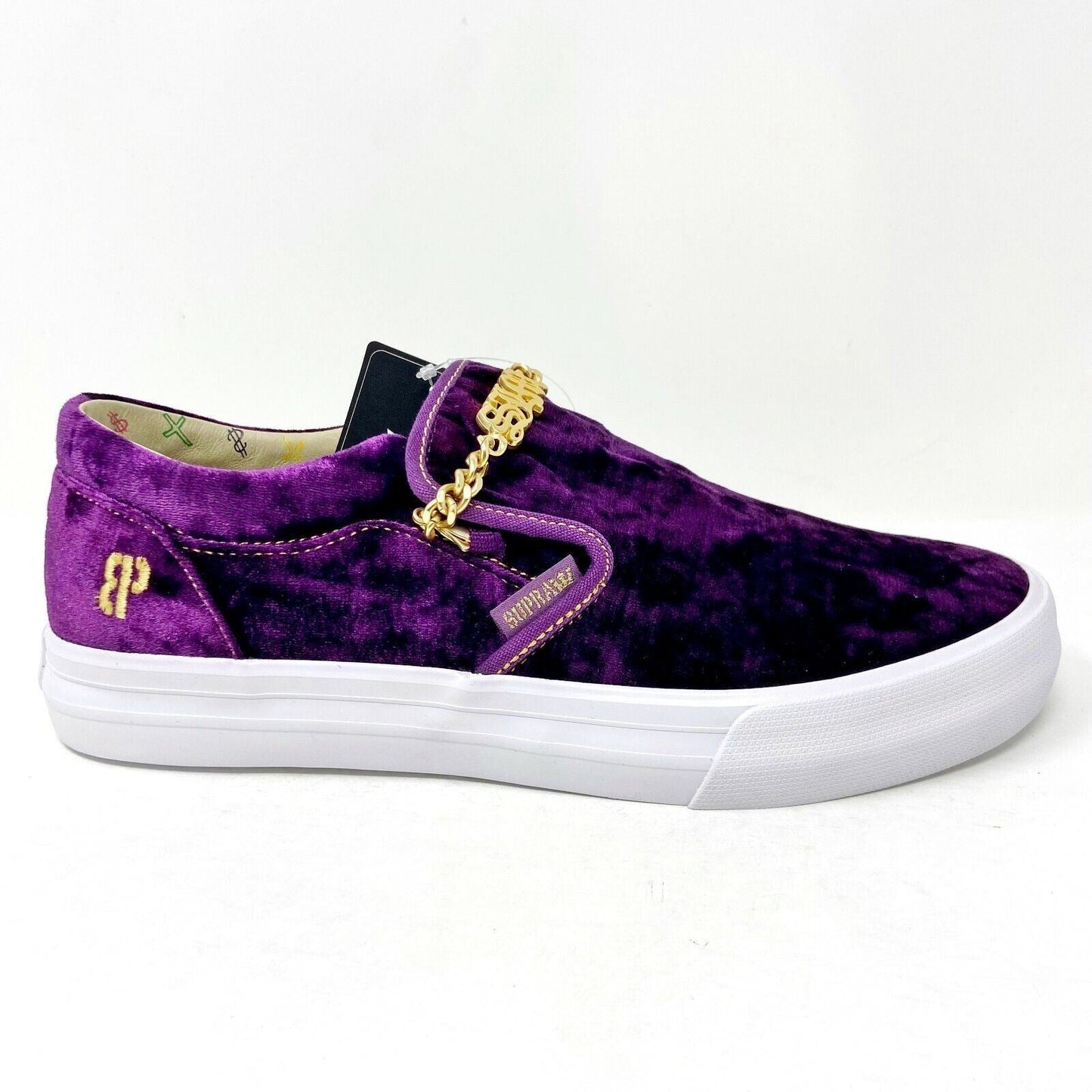 Supra Fenix Flexin Cuba LX Purple Velvet Mens Slip On Skateboard Shoes 06733 573