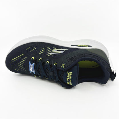 Skechers Go Run Lite Navy Lime Mens Slip On Sneakers