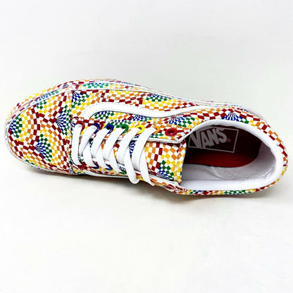 Vans Old Skool Platform (Pride) Multi True White Multi LGBTQ Womens Casual Shoes