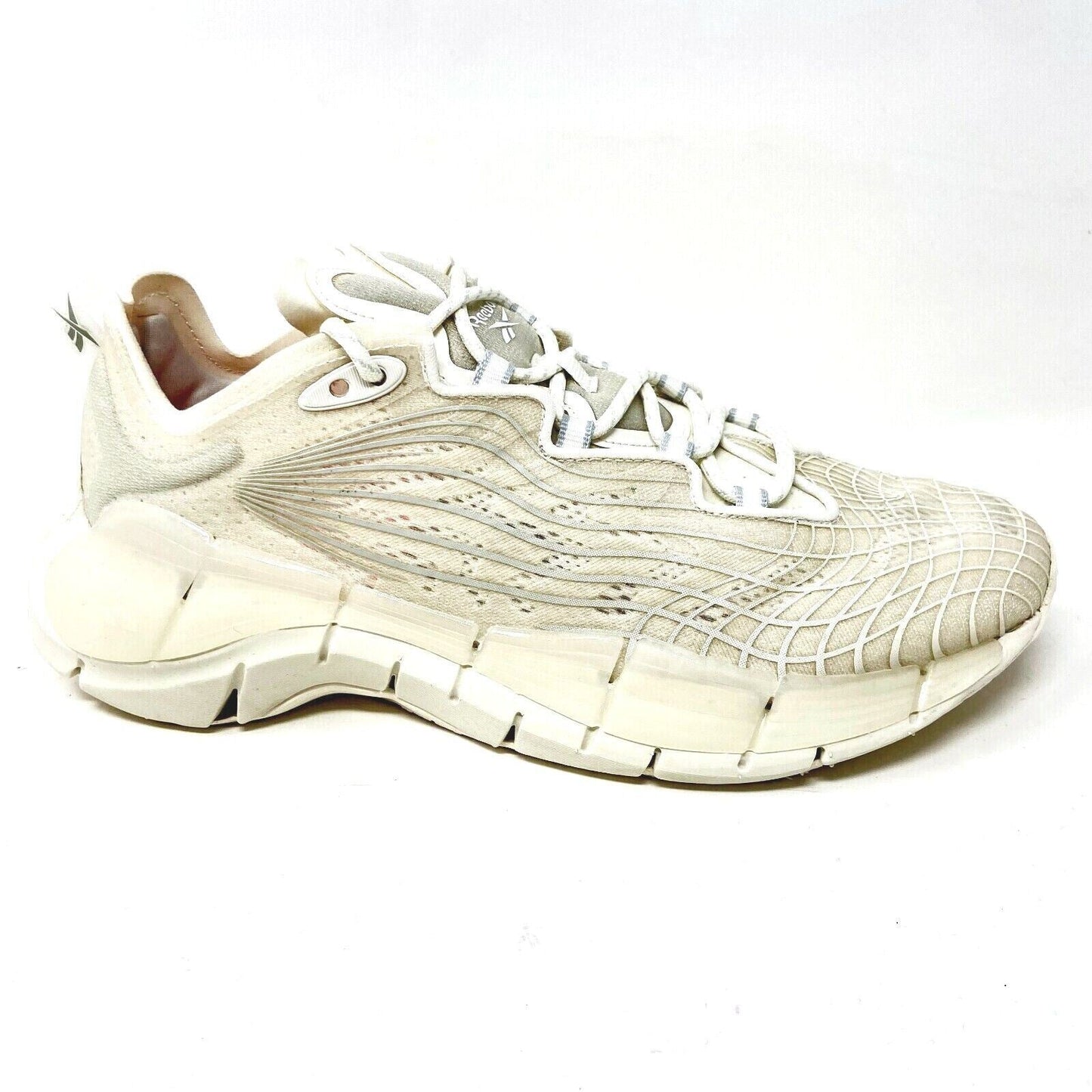 Reebok Zig Kinetica II Chalk Pure Grey Mens Size 8.5 Running Shoes FX9402