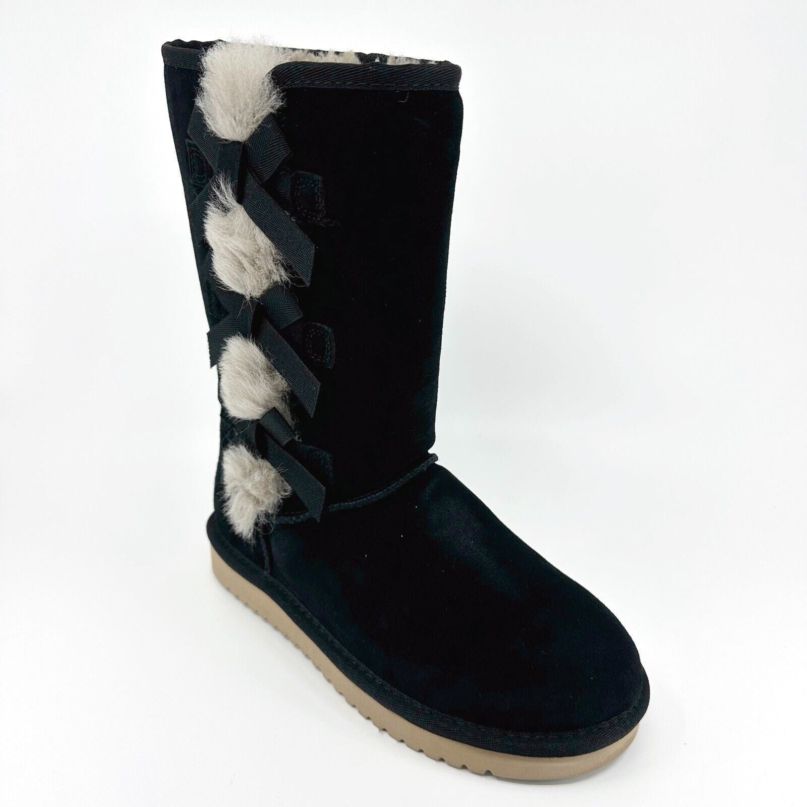 Koolaburra by UGG Victoria Tall Womens Black Faux Fur Shearling Suede Boots