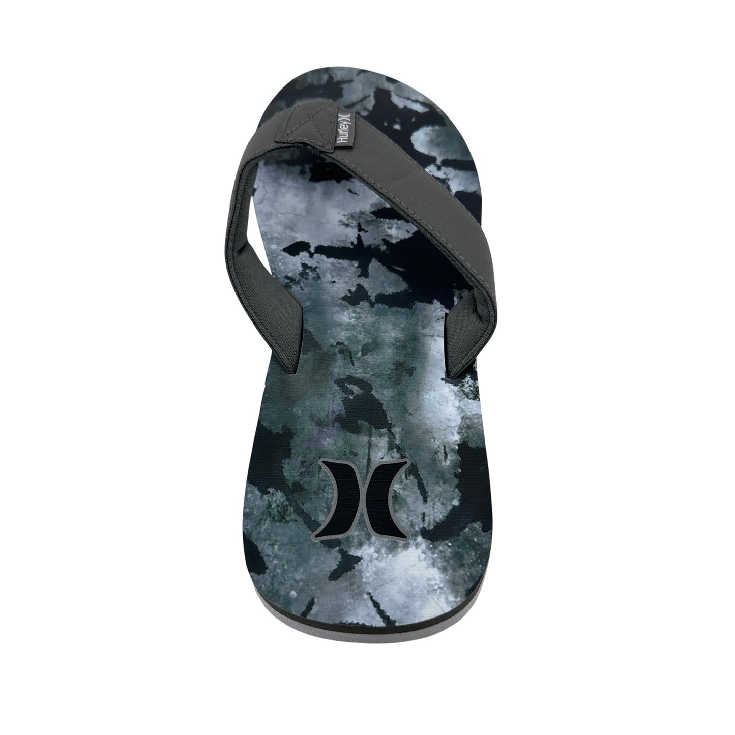 Hurley Logo Medium Gray Camo White Mens Sandal Pool Beach Flip Flop
