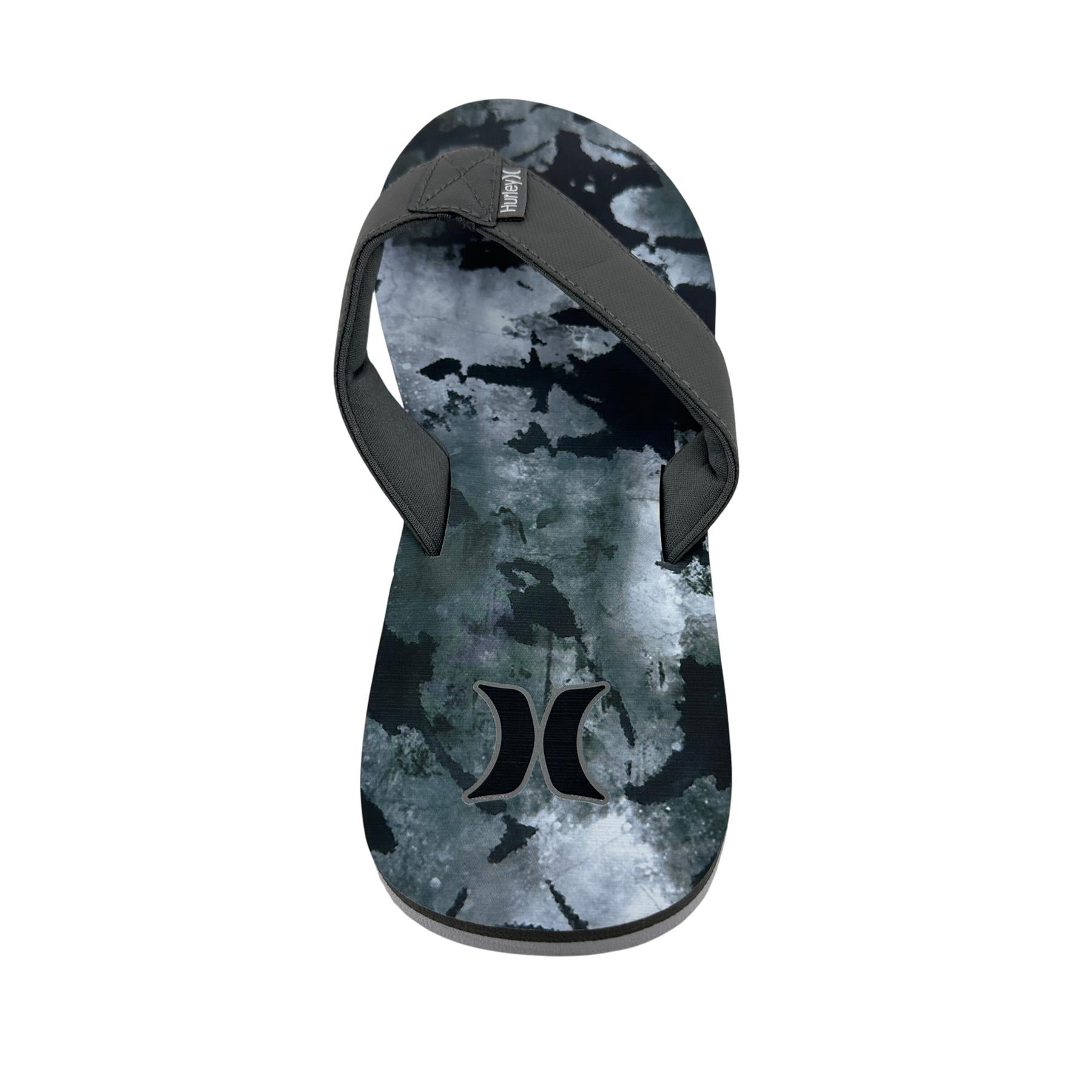 Hurley Logo Medium Gray Camo White Mens Sandal Pool Beach Flip Flop