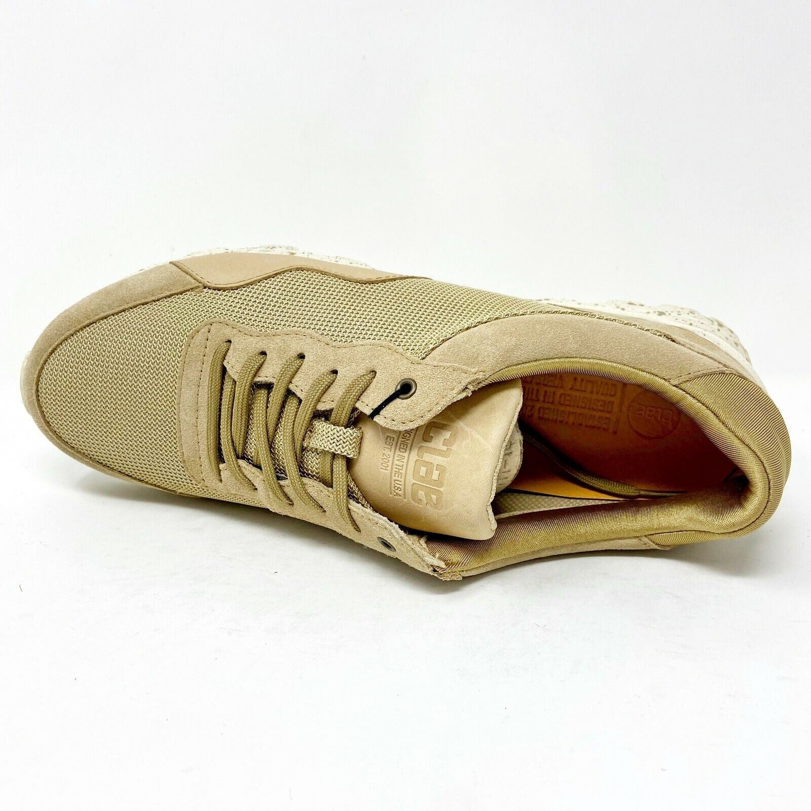 Clae Hoffman Camel Suede Mesh Mens Premium Casual Sneakers