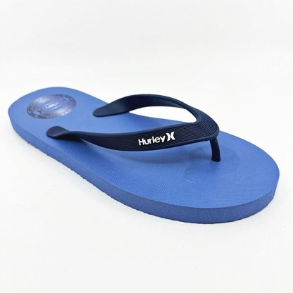 Hurley Mens Blue Logo Flip Flop Pool Beach Sandals