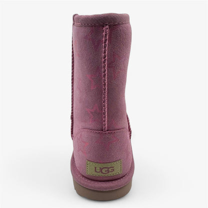 UGG Classic II Iridescent Star Orchid Pink Kids Girls Size 5 Shearling Style