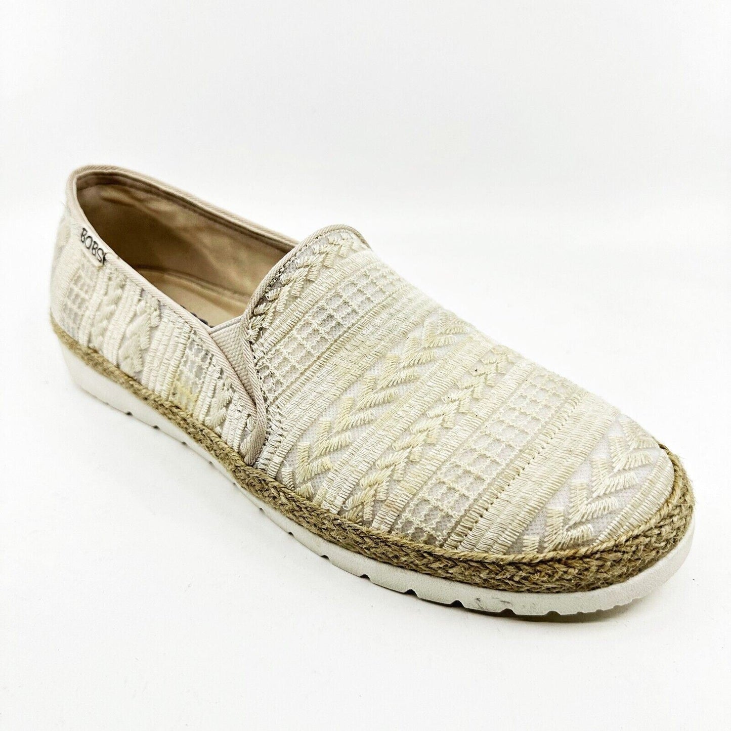 Skechers Flexpadrille 3.0 Chevron Babe Natural Womens Size 9.5 Slip On Shoes
