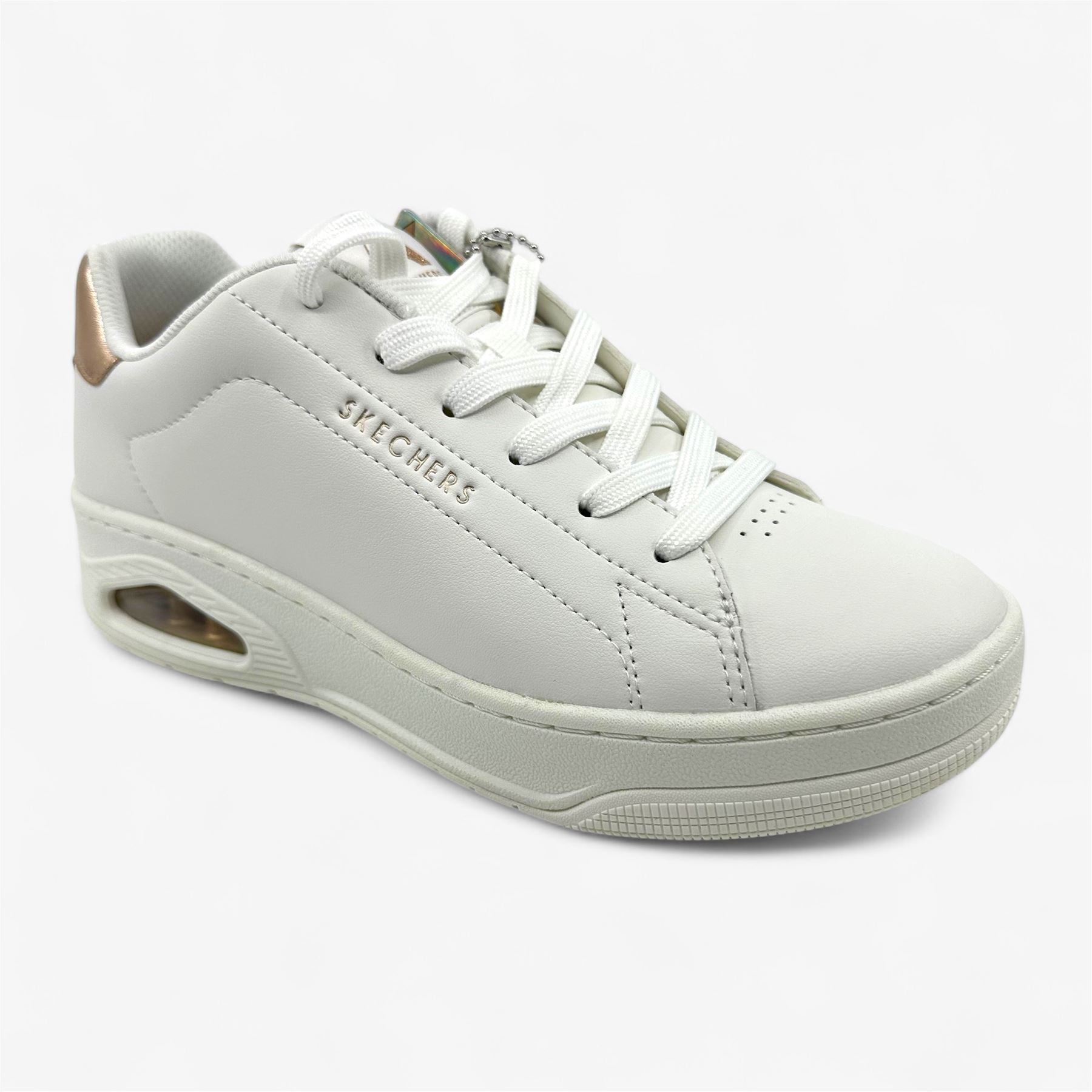 Skechers Uno Court Courted White Womens Athletic Sneaker