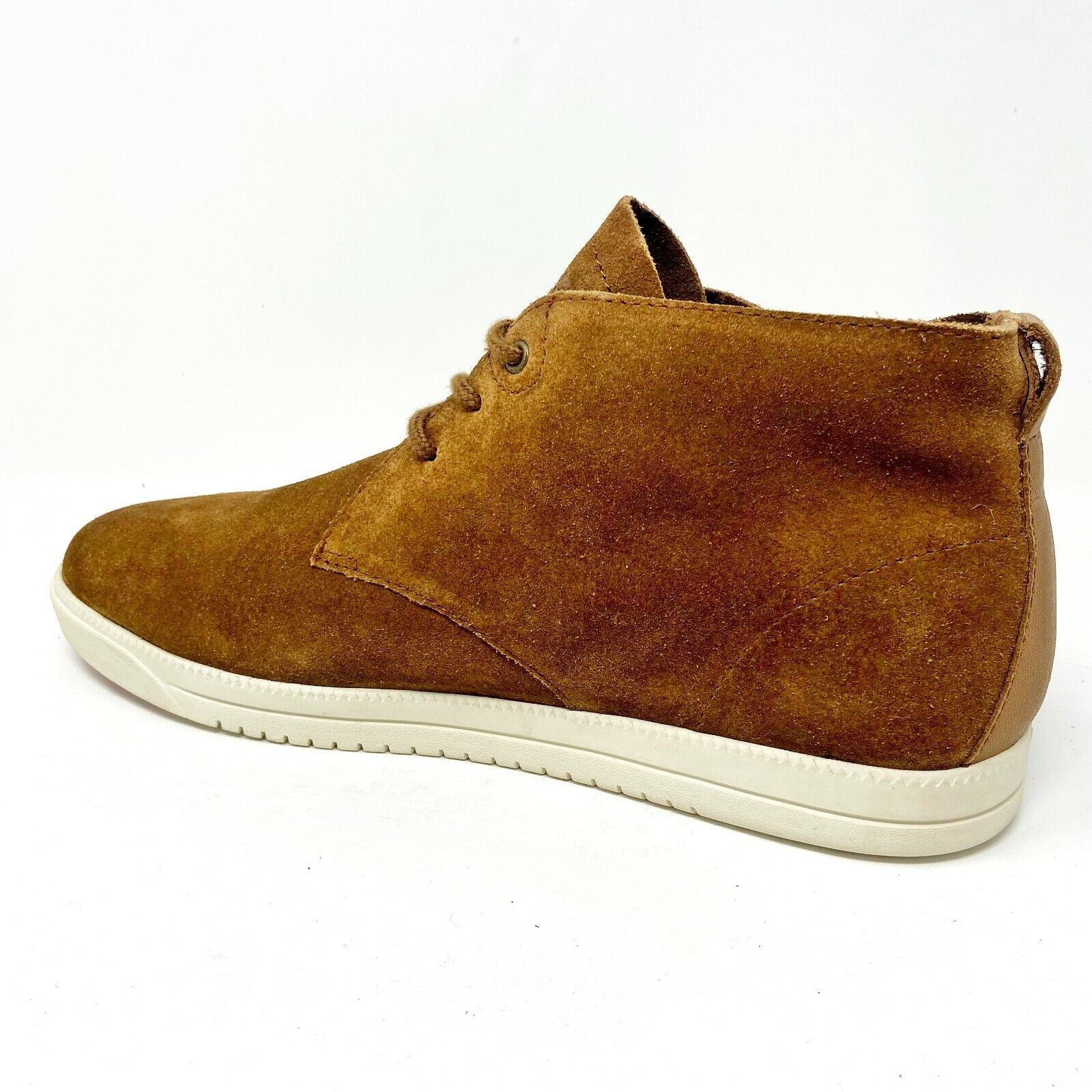 Clae Strayhorn Unlined Grizzly Suede Cream Mens Mid Casual Sneakers