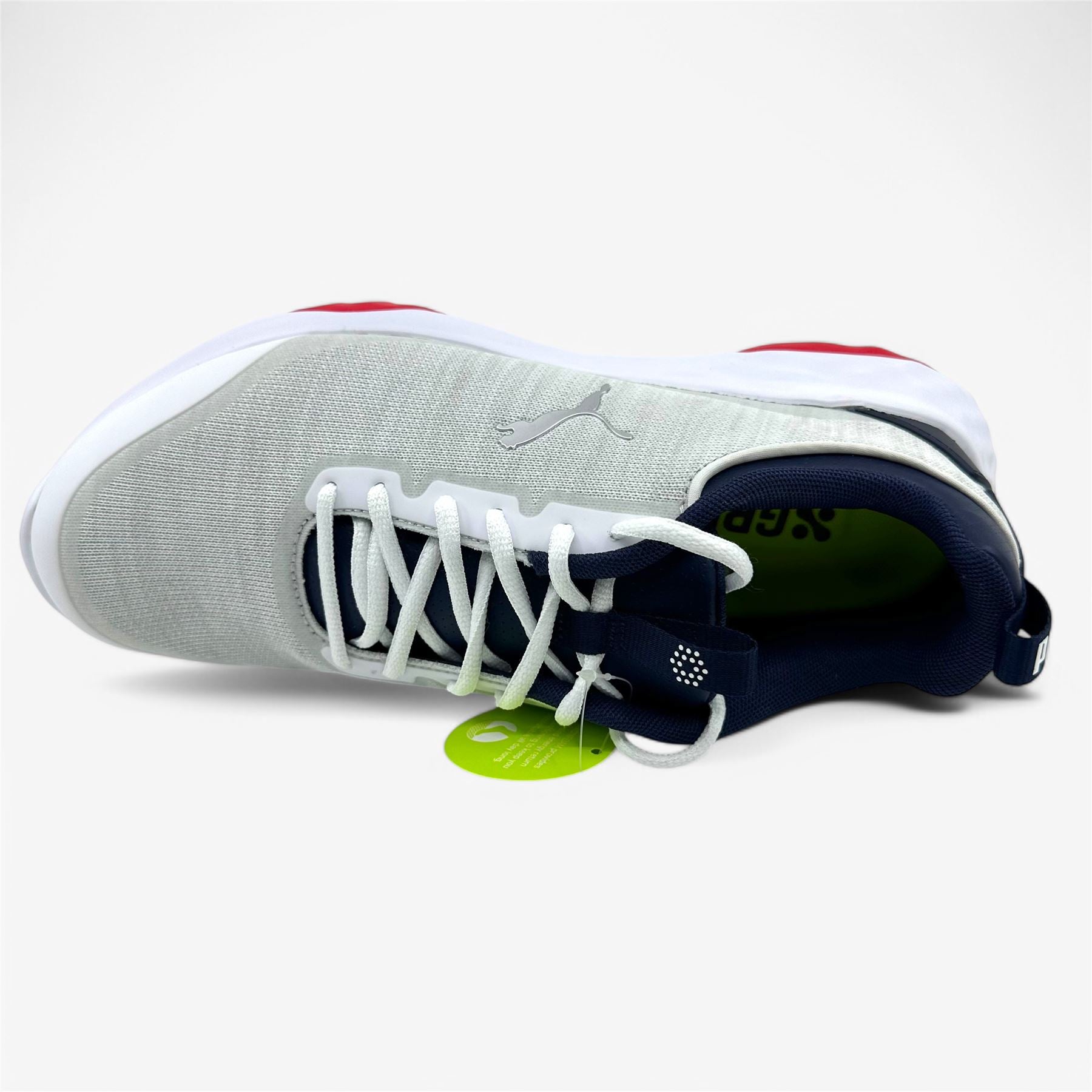 PUMA Fusion Pro White Navy Red Mens Extra Wide Spikeless Golf Shoes