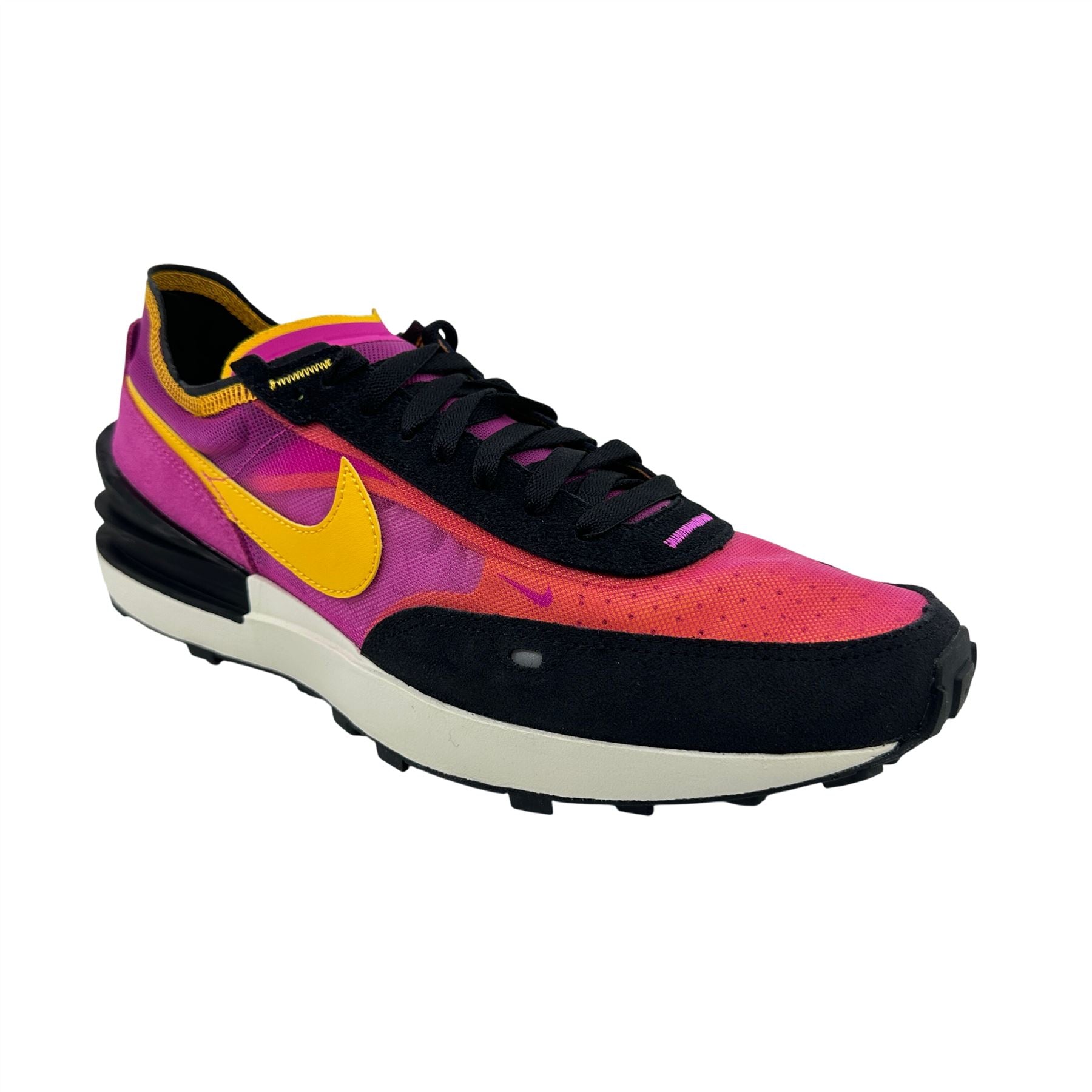 Nike Waffle One Active Fuchsia Gold Black Mens Size 11 Athletic Sneaker
