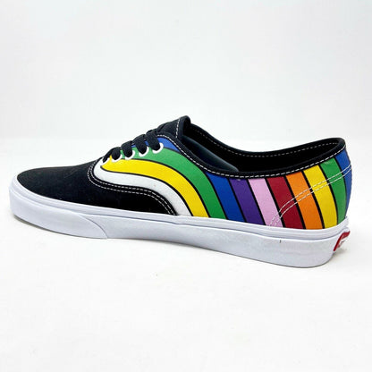Vans Authentic (Refract) Black True White Rainbow Mens Casual Shoes