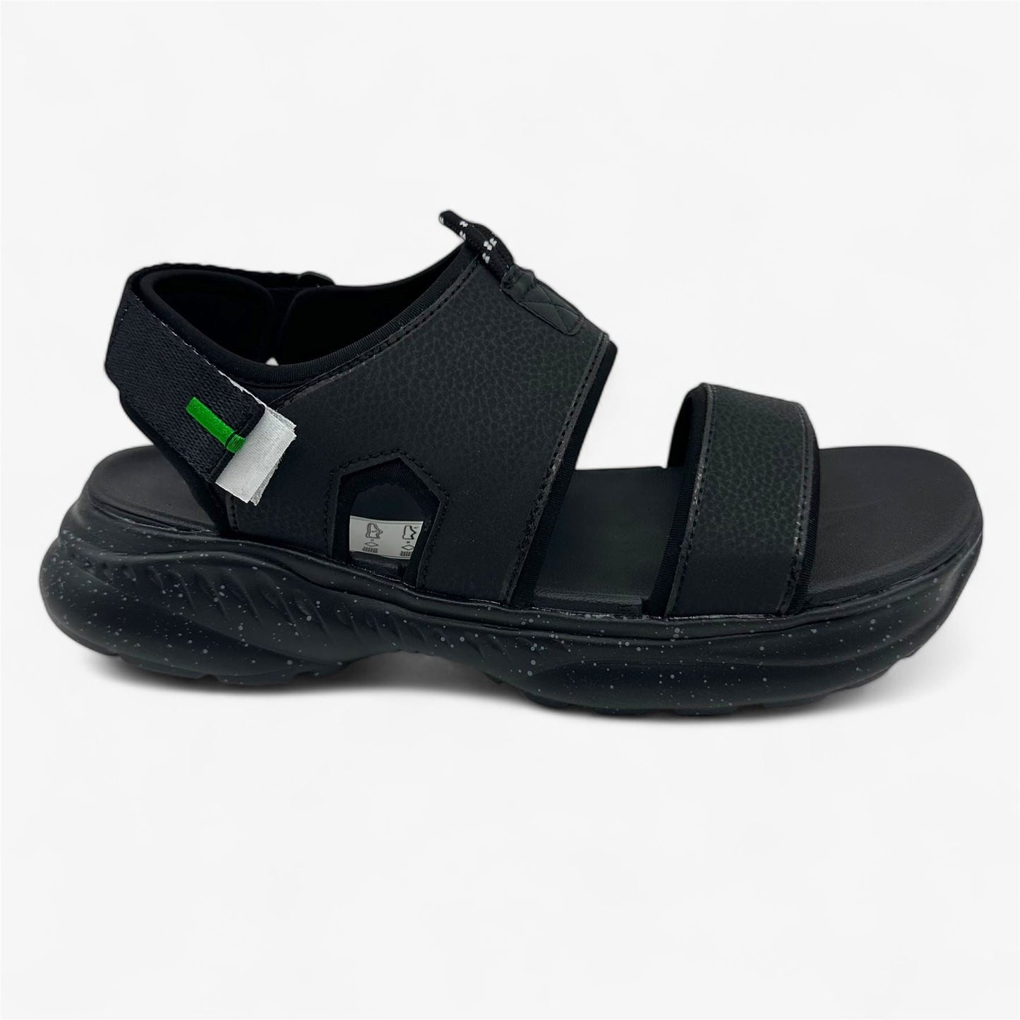Avia Avi Atlantic Jet Black White Green Mens Sandal Slip-On