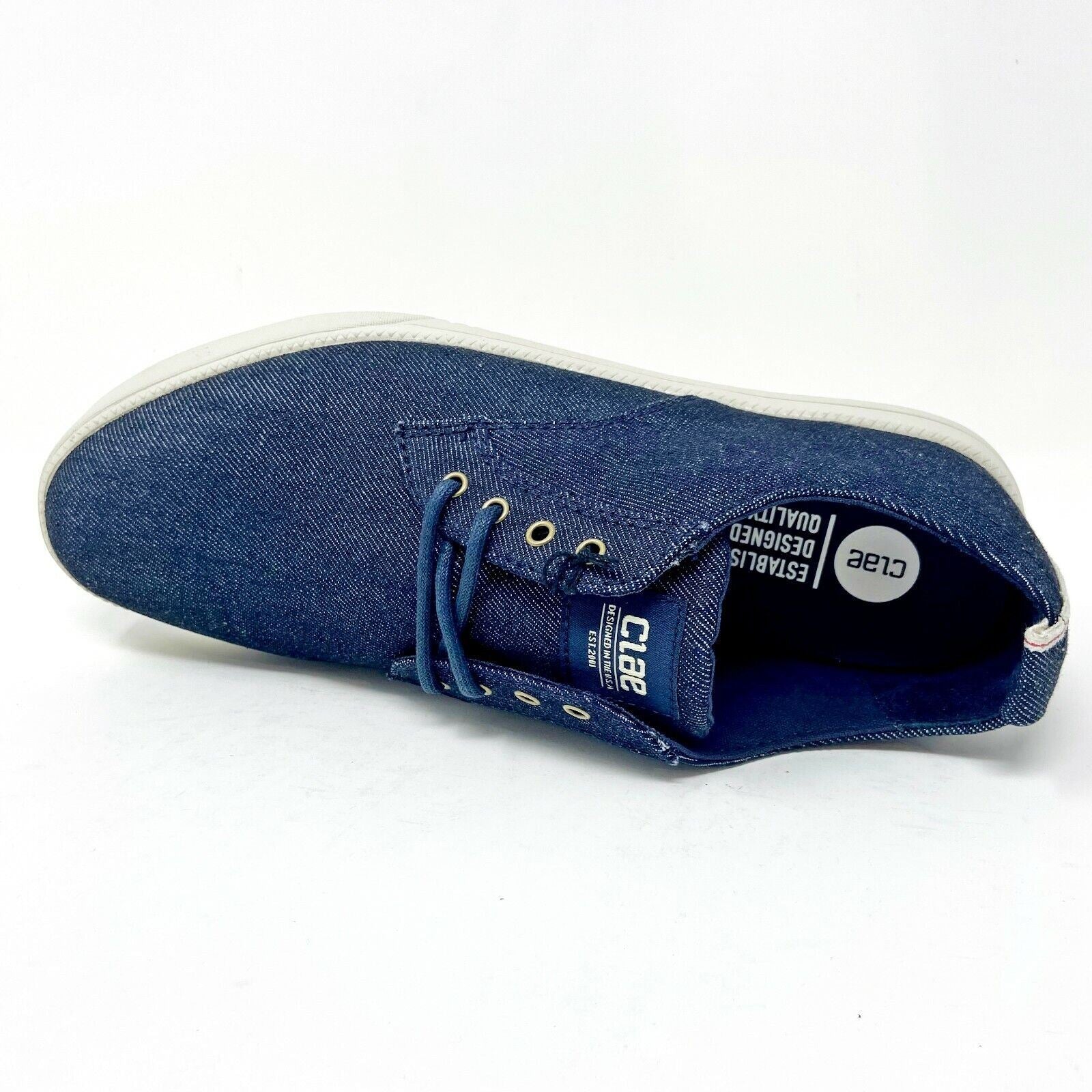 Clae Ellington Textile Deep Navy Selvedge Denim Mens Size 7 Premium  Sneakers