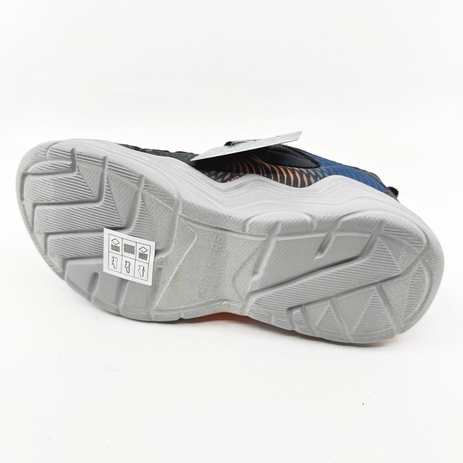 Skechers S Lights Erupters IV Charcoal Orange Kids Boys Size 11.5 Sneakers