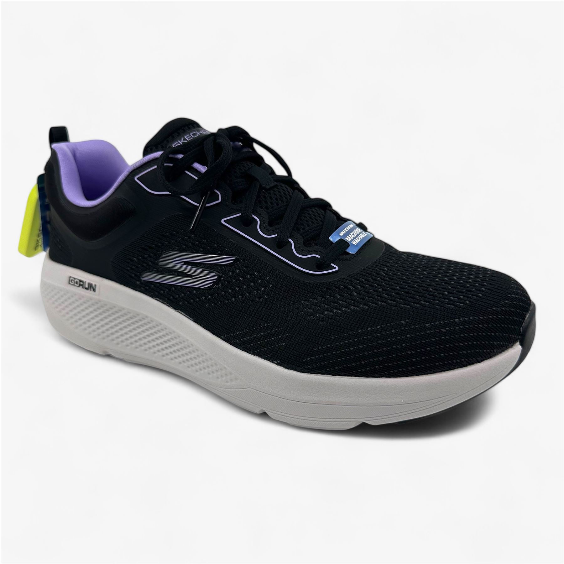 Skechers Go Run Elevate Corral Black Lavender Womens Athletic Sneaker