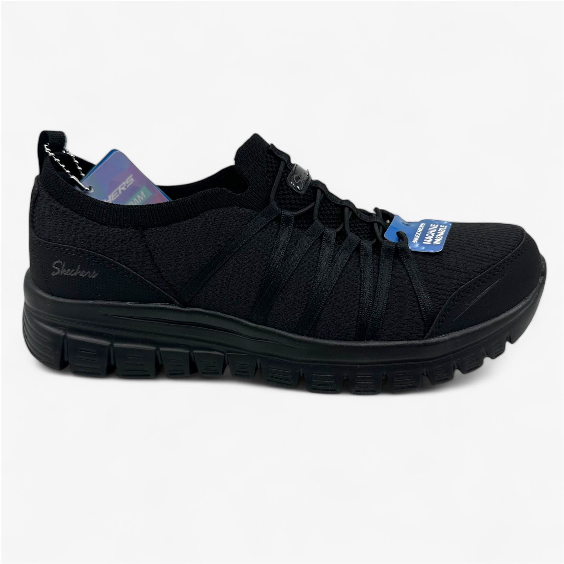 Skechers Graceful Soft Soul Black Womens Athletic Stretch Fit Sneaker