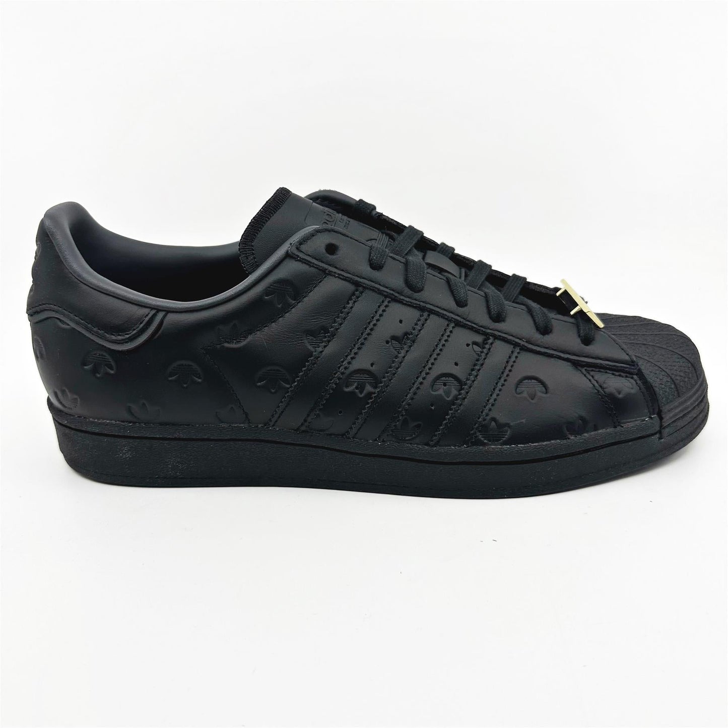 Adidas Superstar Core Black Debossed Carbon Mens Athletic Sneakers