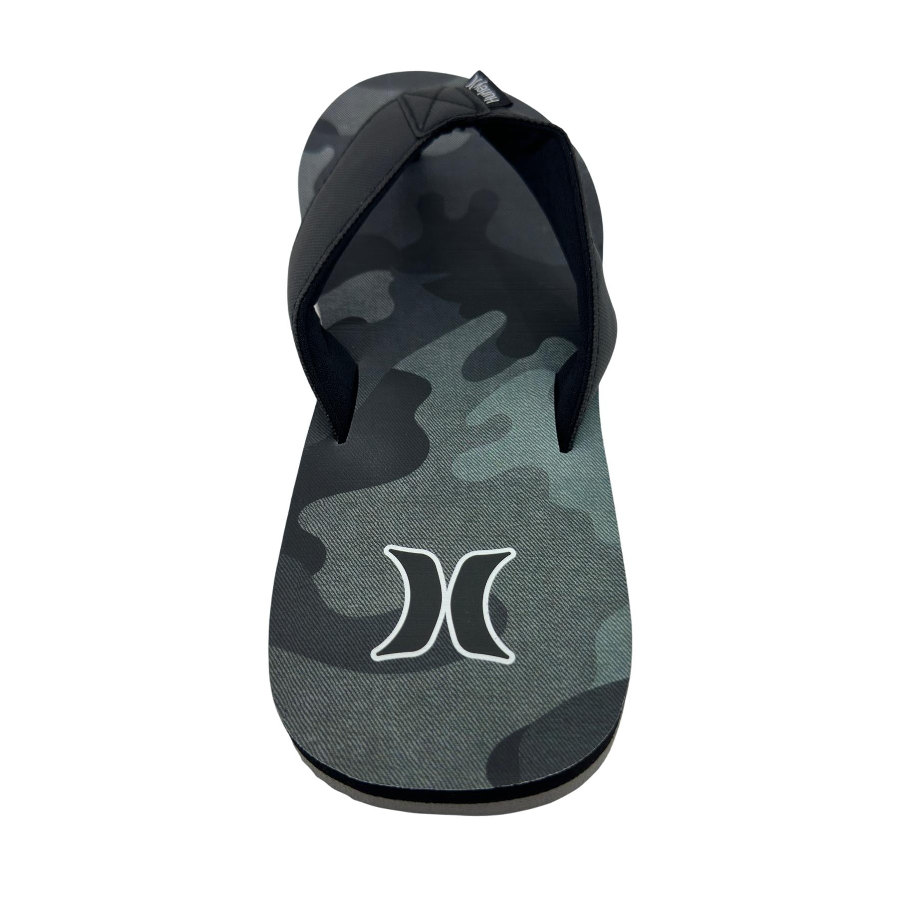 Hurley Logo Grey Camo Black Mens Sandal Pool Beach Flip Flop