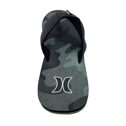 Hurley Logo Grey Camo Black Mens Sandal Pool Beach Flip Flop
