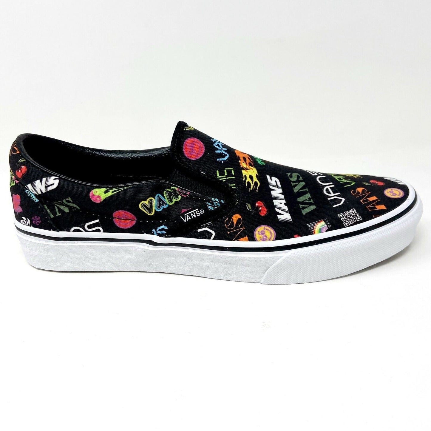Vans Classic Slip On (Disruptive) Black True White Womens Casual Shoes