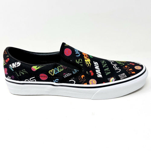 Vans Classic Slip On (Disruptive) Black True White Womens Casual Shoes