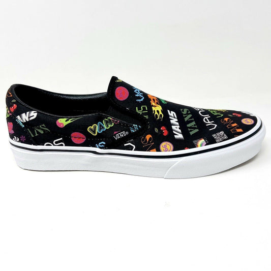 Vans Classic Slip On (Disruptive) Black True White Womens Casual Shoes