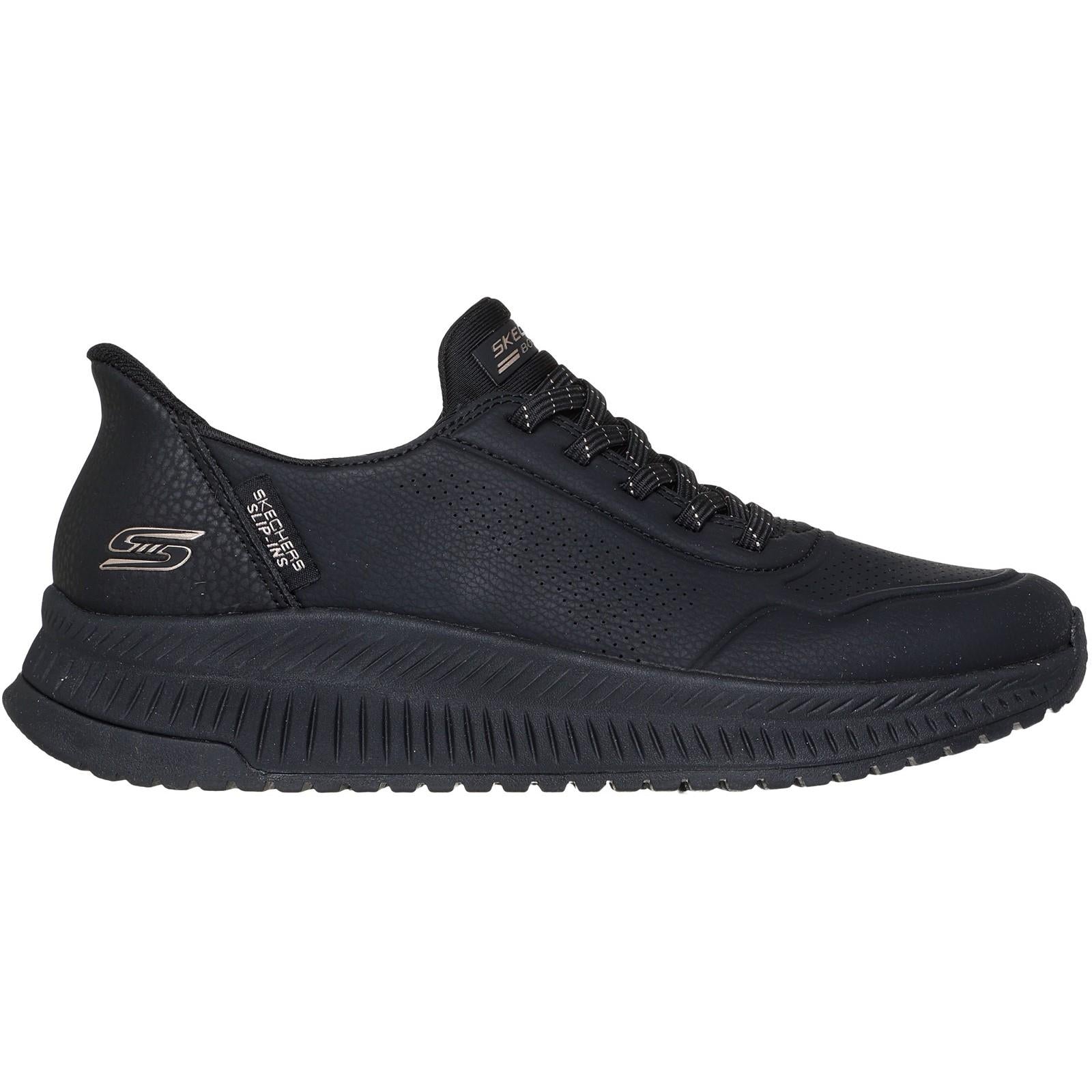 Women's Wide Fit Skechers 117740 Slip-ins Bobs Squad 4 Key Look Trainers