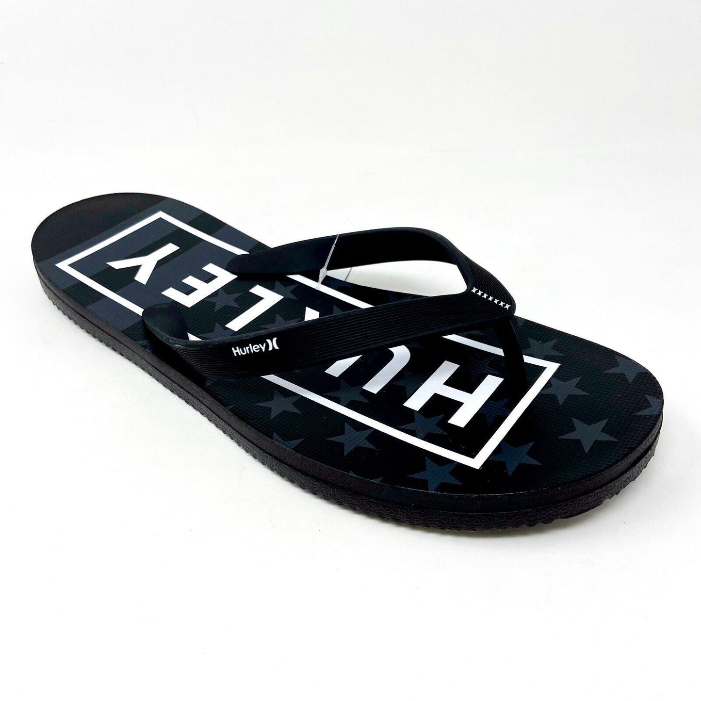 Hurley One and Only Printed Black Mens Size 12 Flip Flop Sandals CJ1624 012