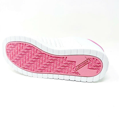 K-Swiss Wolert White Bubble Gum Pink Girls Kids Casual Shoes Sneakers 51376136