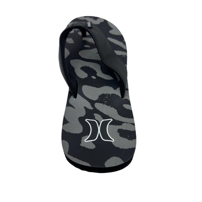 Hurley Logo Black Combo Gray Mens Sandal Pool Beach Flip Flop