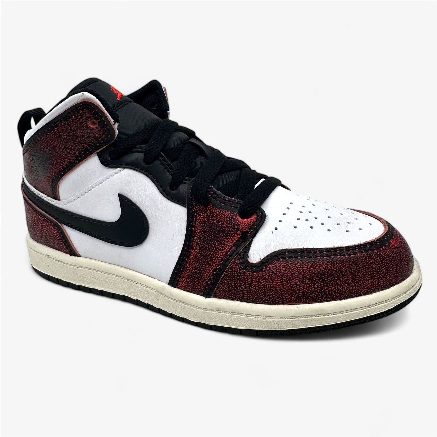 Jordan 1 Mid SE PS Black Infrared 23 White Kids Athletic Sneaker