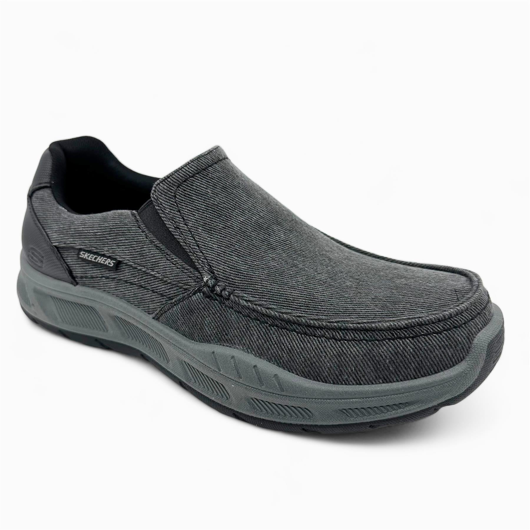 Skechers Cohagen Black Mens Casual Relaxed Fit Slip-On