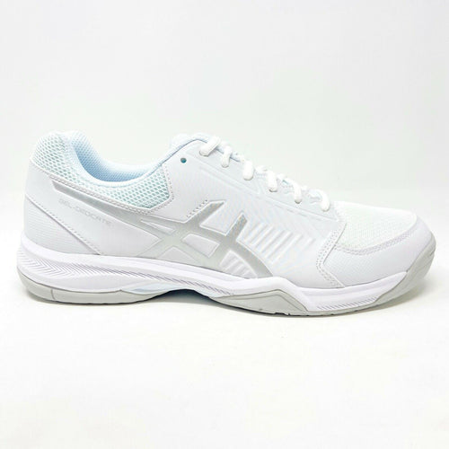 Asics Gel-Dedicate 5 White Silver Womens Tennis Court Shoes E757Y 0193