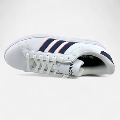 Adidas Grand Court 2.0 White Dark Blue Preloved Scarlet Mens Athletic Sneaker
