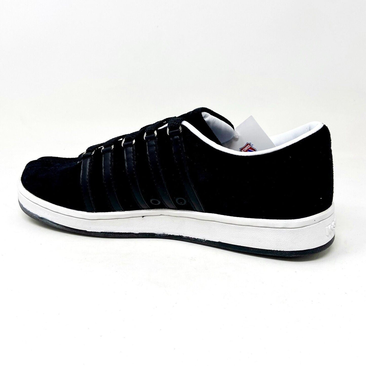 K-Swiss The Classic Suede Black White Mens Casual Sneakers 02585002