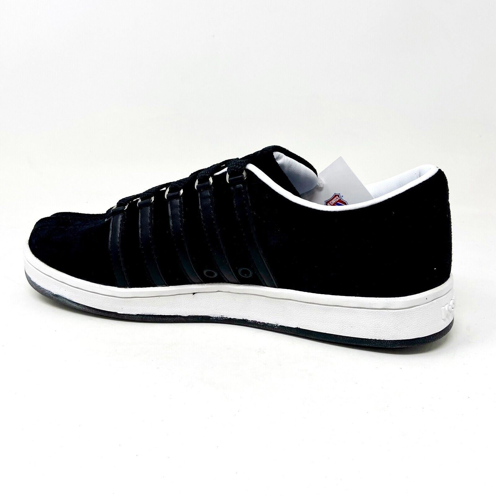 K-Swiss The Classic Suede Black White Mens Casual Sneakers 02585002