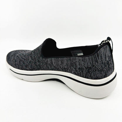 Skechers Go Walk Arch Fit Finley Black White Womens Size 6.5 Slip On Shoes